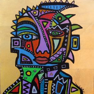 GOLDEN BOY Original 20x20 Inch Painting