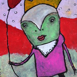 LITTLE RED BALLOON Original 9x12 Inch Painting