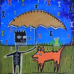 IT'S RAINING BONES Original 24x24 Inch Painting