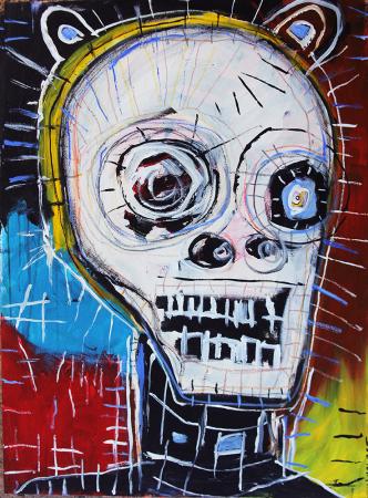 2 Eared Skull 24x30 inch Acrylic on Canvas 2021